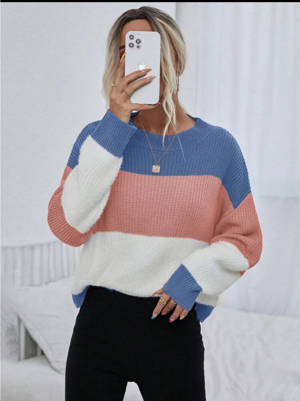 SHEIN Colorblock Sweater - Picture 3 of 4